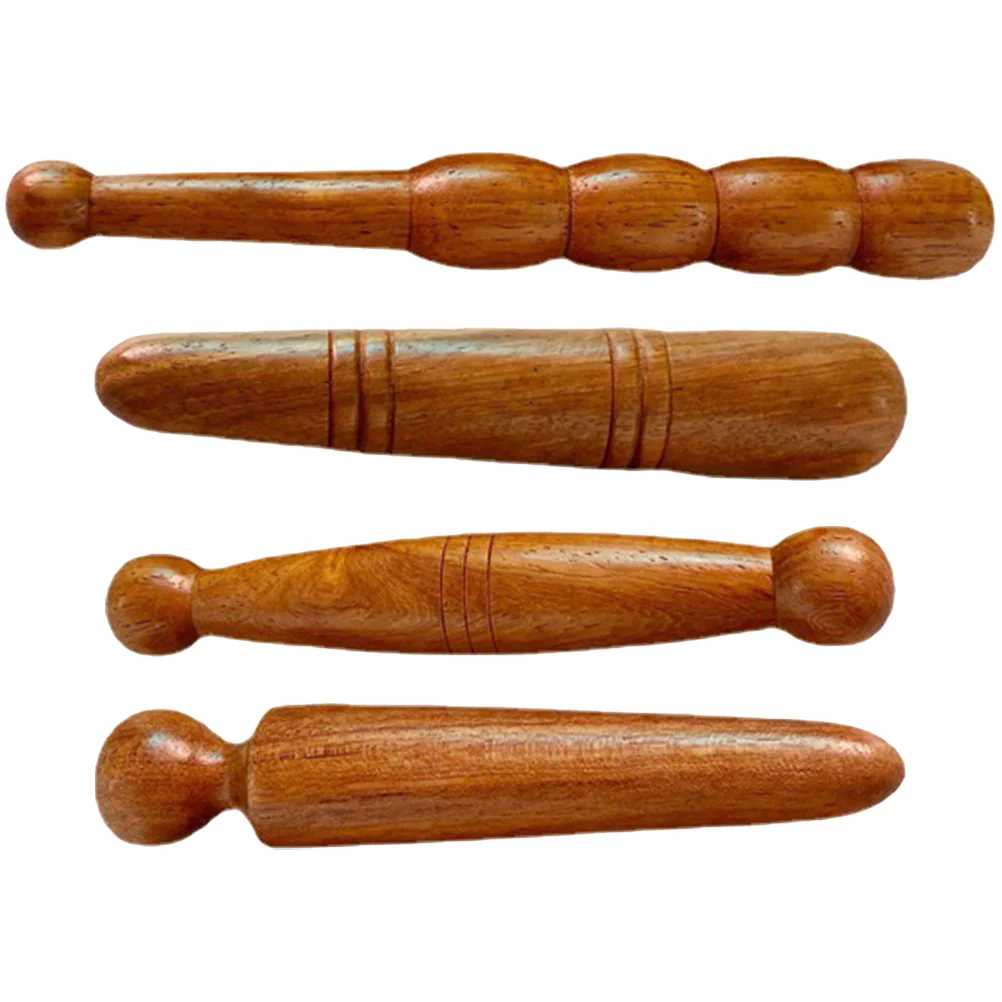 

4 Pcs Foot Massage Stick Acupuncture Point Massager Acupressure Rod Skincare Tools Manual Points Fragrant Wood Massagers