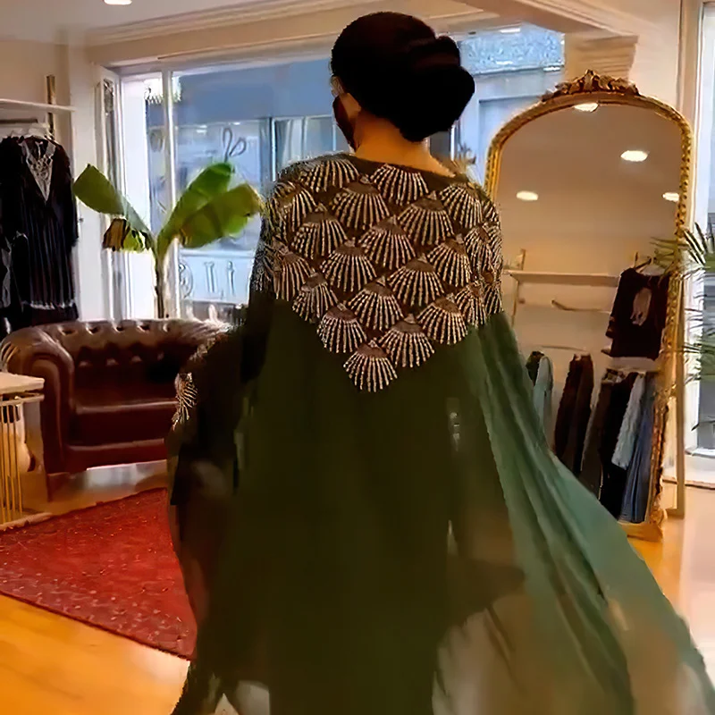 Abayas For Women Dubai Luxury 2023 Muslim Fashion Chiffon Boubou Caftan Marocain Wedding Party Gown Robe Djellaba Femme