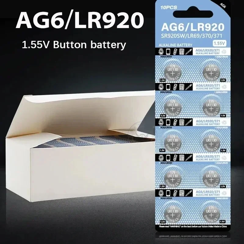 Кнопочный аккумулятор 1 55 В AG6 371 SR920SW LR920 SR927 171 370 L921 LR69 SR920 сменный для игрушек и