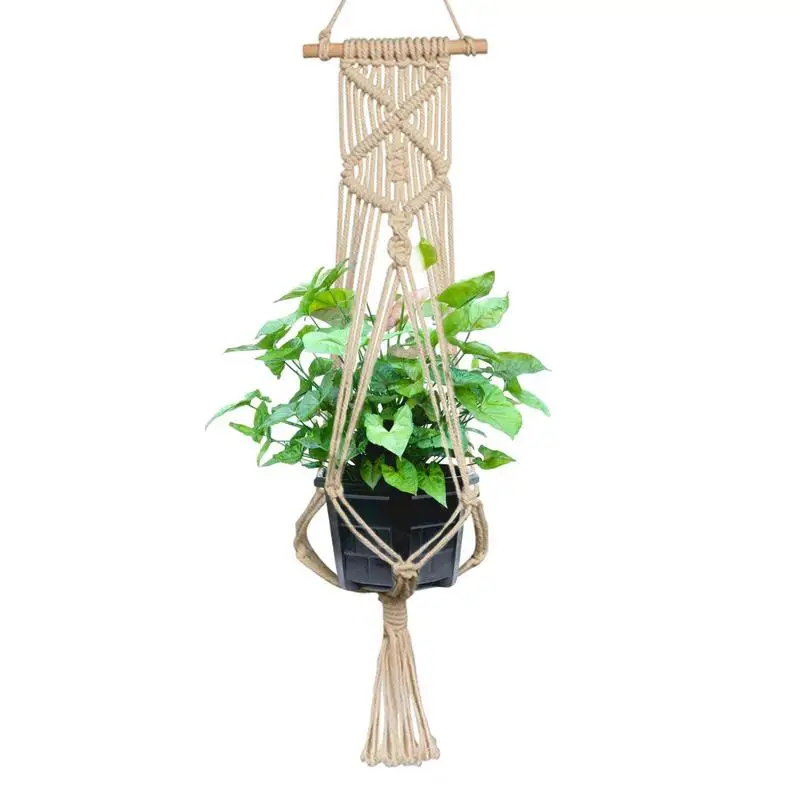 

Largesized Plant Hanger Basket Handmade Cotton Rope Pots Holder Fine Hemp Rope Net Flower Pot Plant Lanyard Home Decorations