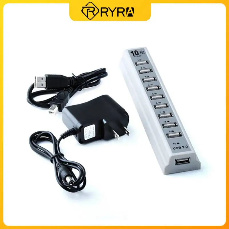 

RYRA 10 портов Φ Multi USB Splitter US Plug Многофункциональный адаптер питания, несколько расширителей 2.0 фотоэлементов с кабелем для ПК