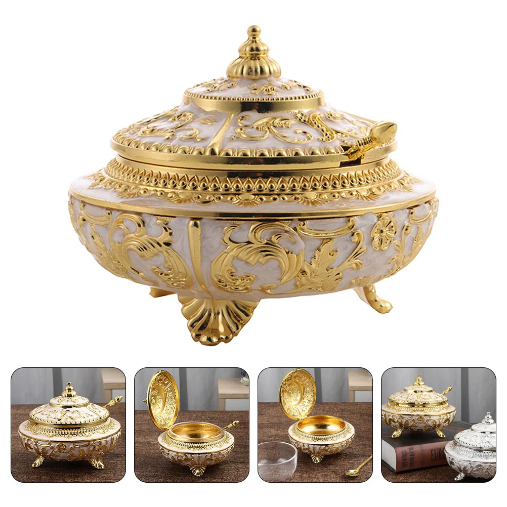 

Jar Sugar Candy Bowl Salt Box Storage Holder Pepper Lidkitchen Seasoning Canisters Dish Container Vintage Covered Jewelry