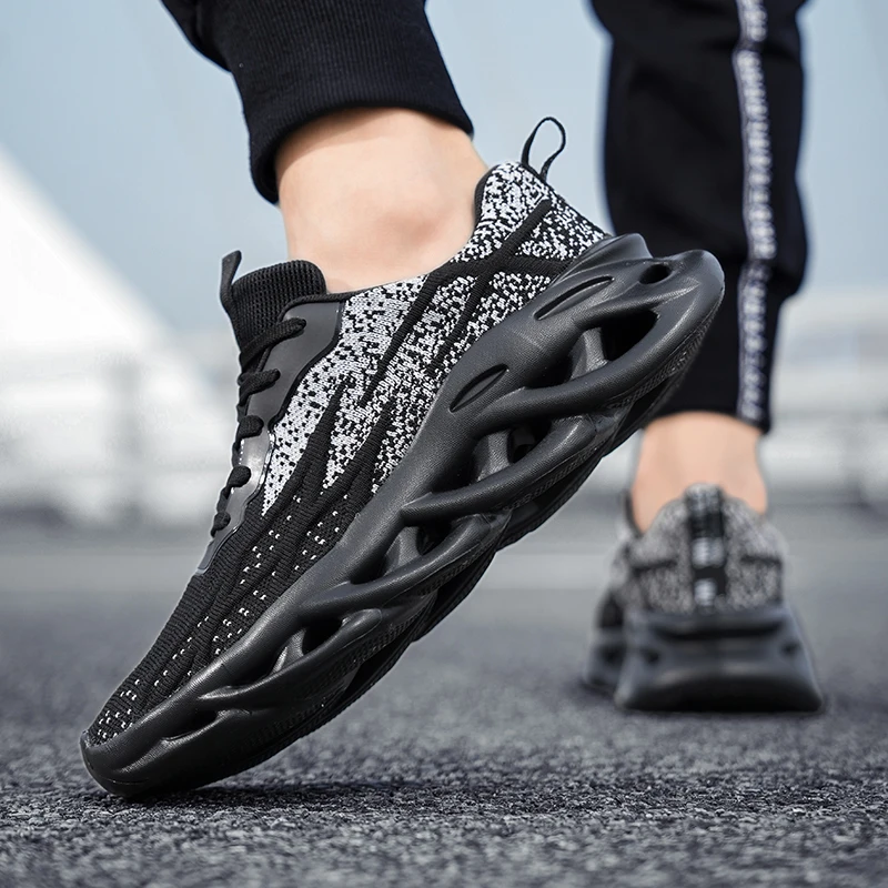 Легкие мужские модные спортивные туфли дышащие удобные кроссовки для бега