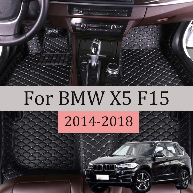 Купи Custom Made Leather Car Floor Mats For BMW F15 X5 2014 2015 2016 2017 2018 Automobile Foot Pads Carpet Interior Accessories за 1,890 рублей в магазине AliExpress