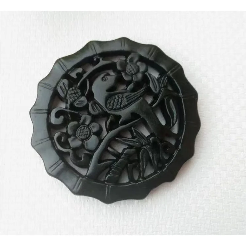 

Натуральная медицина, подвеска для бровей King Shi Xi's, Нефритовый, черный, зеленый, Нефритовый, черный нефритовый кулон, ожерелье со змеиным узором, Нефритовый Кулон