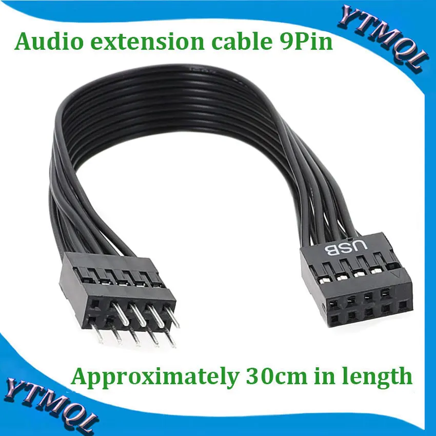 100 шт. Placa base из 9 сосновых USB 2 0 extention macho a hembra Cable de Arte Dupont erkek 30 см для ПК DIY