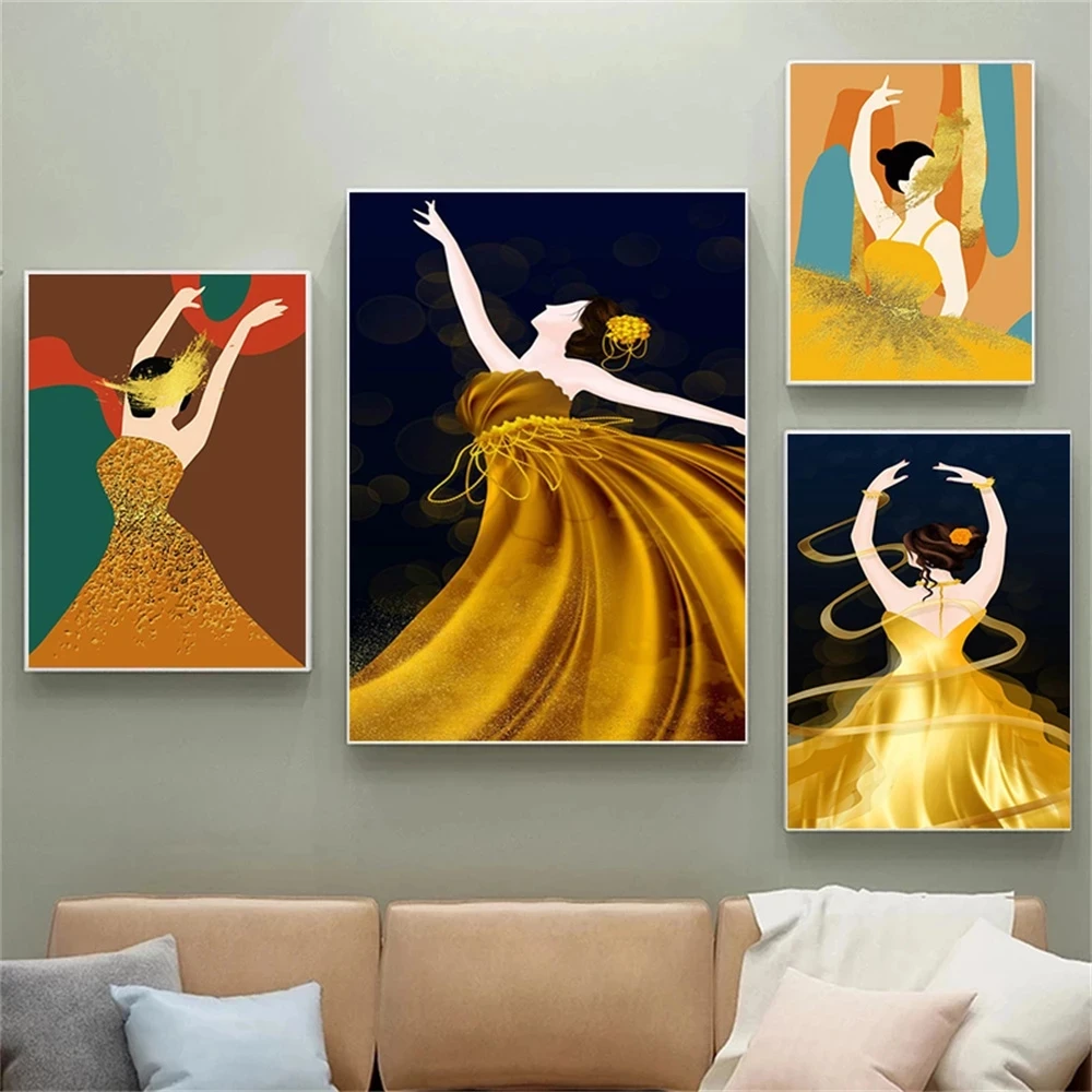 

Canvas Dunhuang HD Prints Flying Pictures Wall Dance Art Painting Abstract Home Decoration Modular Poster Living Room No Frame