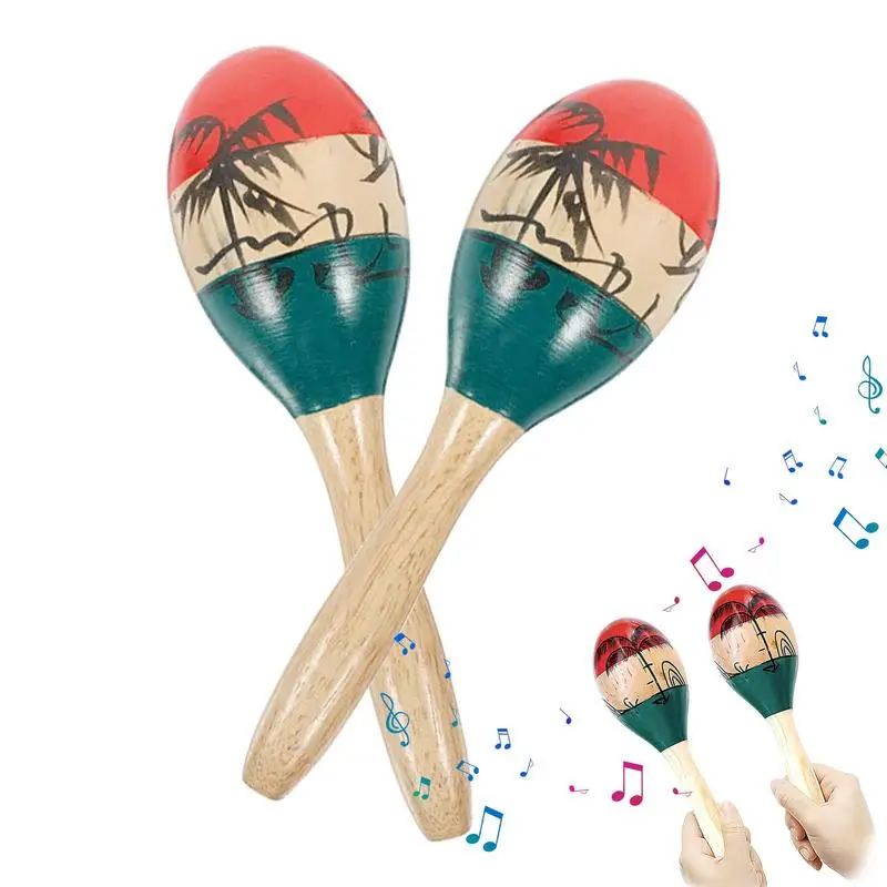 

Maracas Musical Instruments Wood Rumba Shakers Wooden Maraca Hand Percussion Instrument 2PCS Latin Percussion Musical Instrument