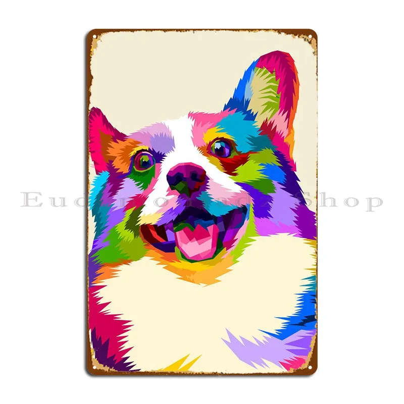 

Металлический знак Corgi On Pop Art, Настенный декор, настенная роспись, фотоплакат