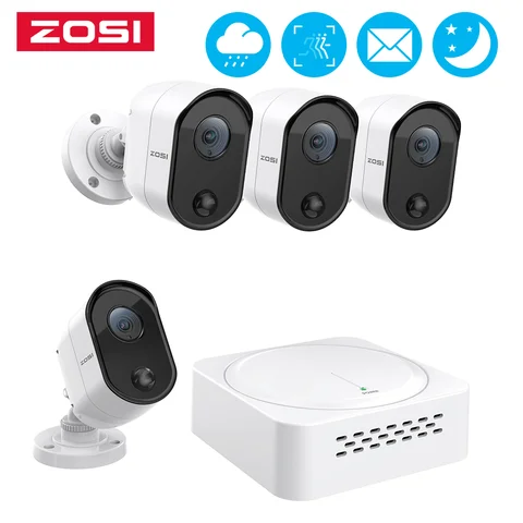 Камера видеонаблюдения ZOSI, 8 каналов, H.265 + 1080p, HD МП