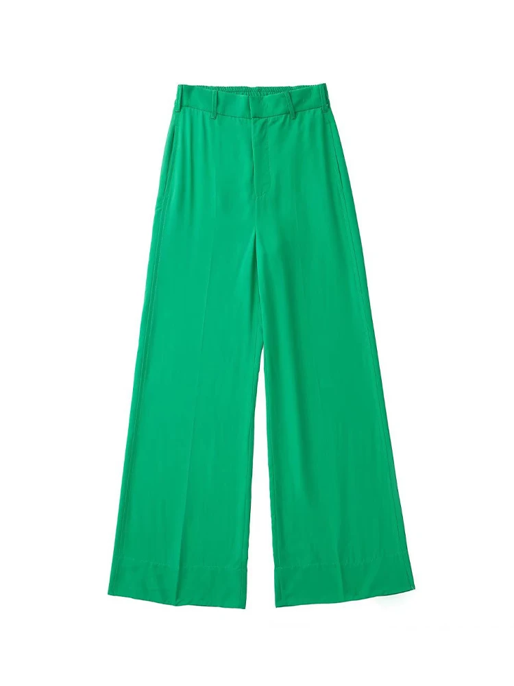 

Женские широкие брюки на молнии, винтажные широкие брюки с боковым карманом и высокой талией, весна 2022