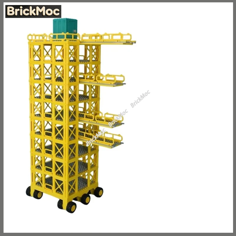 Фото Винтажная научно-фантастическая ракета для исследования Луны MOC, культовый красно-белый дизайн, стиль мультфильмов 1950-х годов, конструктор из 413 деталей для космических игр №3