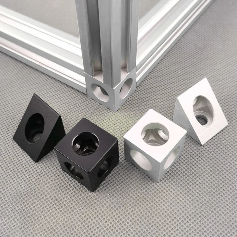 

1515 2020 Aluminum Fitting Square Two-Way Tee Connector Triangle Connector Square Triangle Aluminum Block