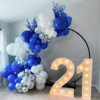 2022125pcs royal blue white balloon garland arch kit 12in silver confetti balloons for baby shower birthday party wedding decora