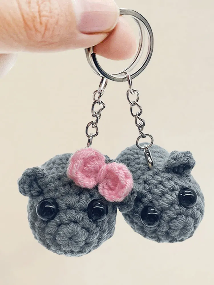 Брелок для ключей Smut Hamster Kawaii Sad плюшевая игрушка вязаные крючком куклы от машины