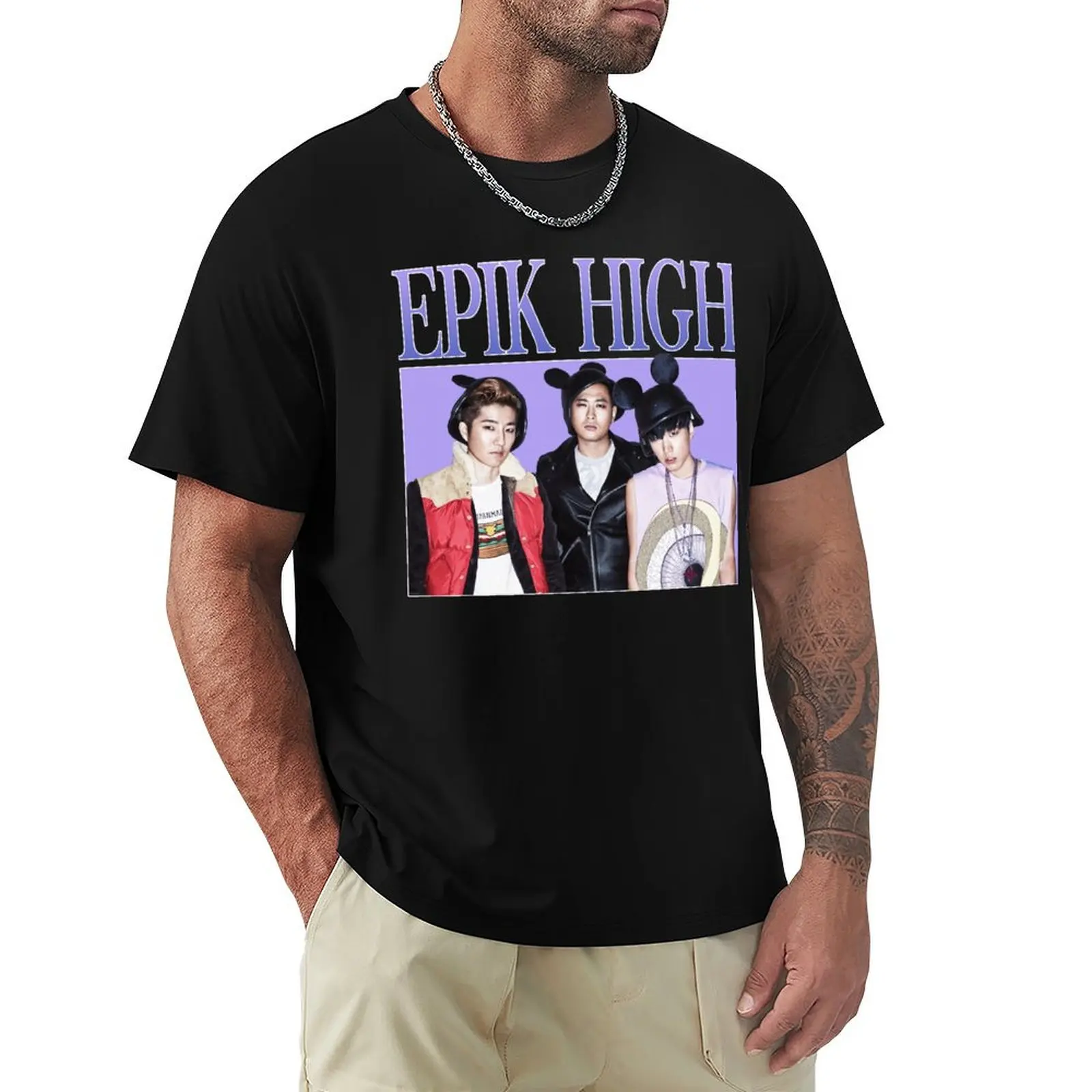 Футболка Epik High 90-х винтажные футболки с рисунком большого размера для мужчин