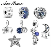 925 sterling silver blue astronaut diy beading charm bracelet for women galaxy fixed buckle series jewelry accessories wholesale