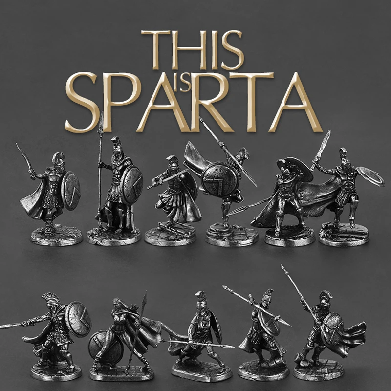 

1pcs Ancient Spartan Rome Soliders Figurines Miniatures Vintage Metal Soldiers Model Statue Desktop Ornament Gift