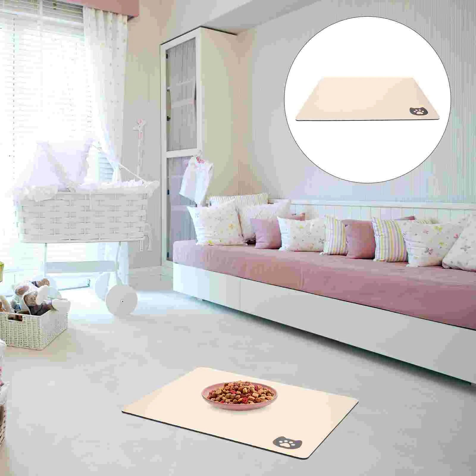 

Pet Feeding Mat Dog Bowl Mats Food Water Absorbent Bowls Reusable Puppy Placemat Thick Placemats