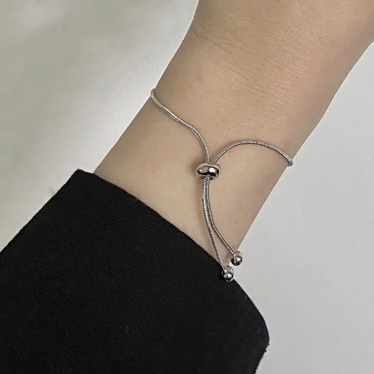 

Simple Thin Bracelet For Women And Men Elegant Personality Adjustable Bracelets Silver Color Korean Girls Friendship Jewelry