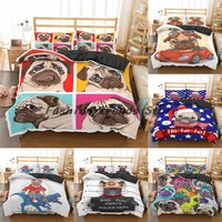 cute animal bedding set cartoon pug dog duvet cover sets kids bed covers queen king twin single size comforter quilt covers