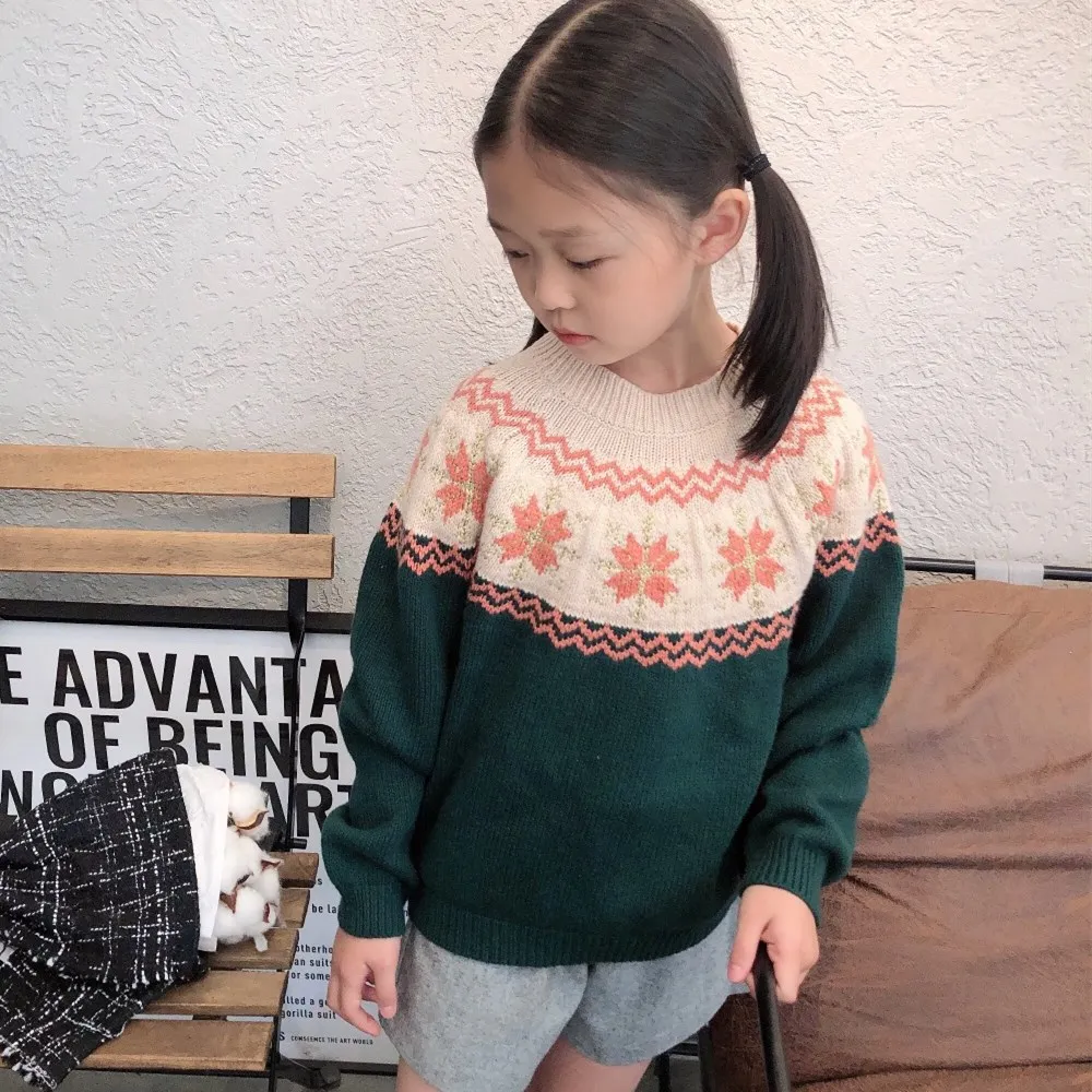 

Pre-sale 11.15th baby sweater boys and girls snowflake pattern knitted top Soft and comfortable kids sweater