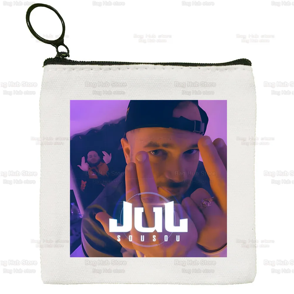 JuL C'est Pas Des Canvas Coin Purse Canvas Bag Small Square Bag Key Bag Storage Bag Card Bag Cartoon Coin Bag