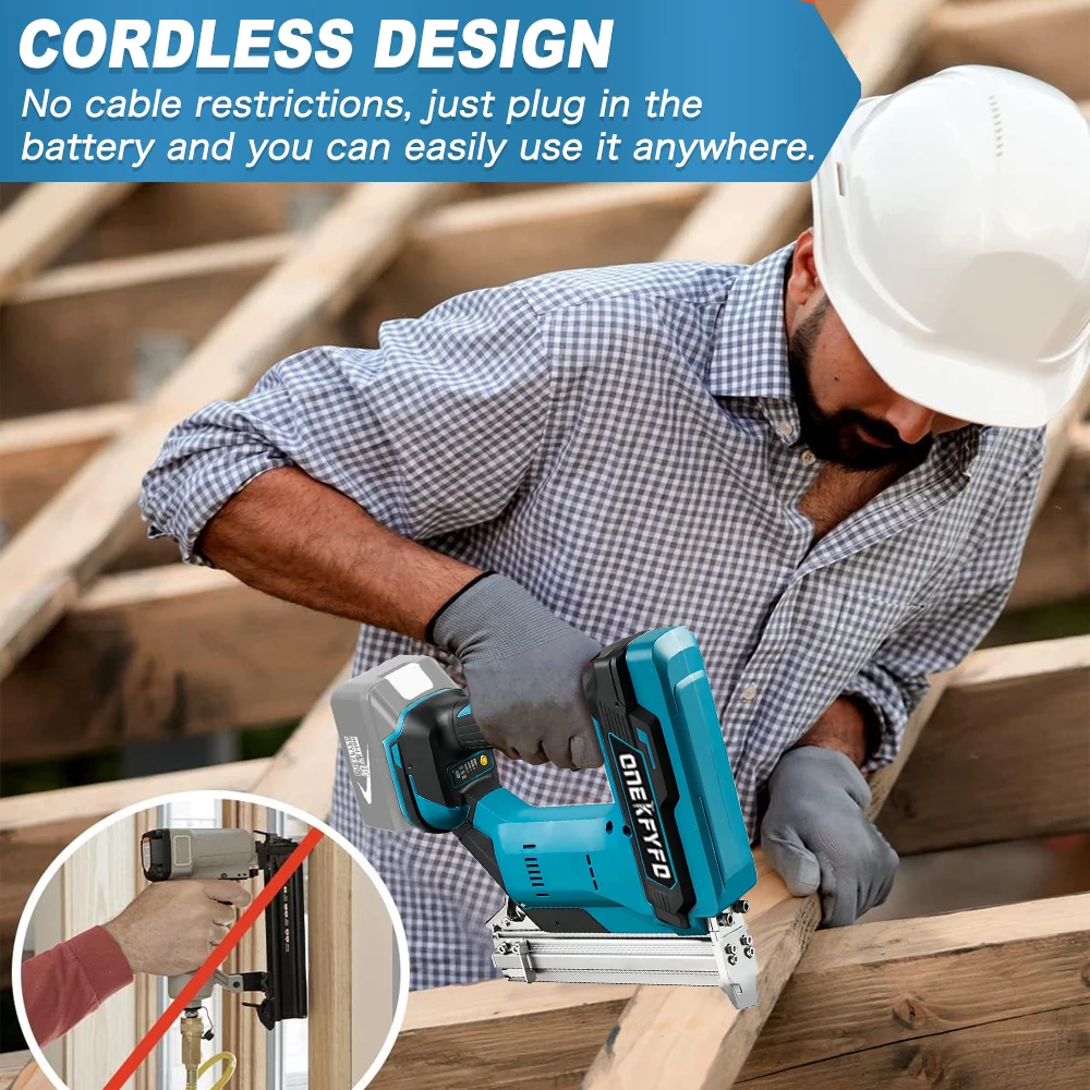 Бесщеточный электрический пистолет для гвоздей 1022J U-степлер Беспроводные