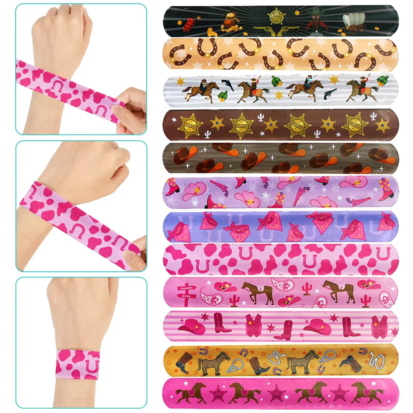 12 шт. браслеты в стиле вестерн ковбойский браслет с лошадью для вечеринок детский