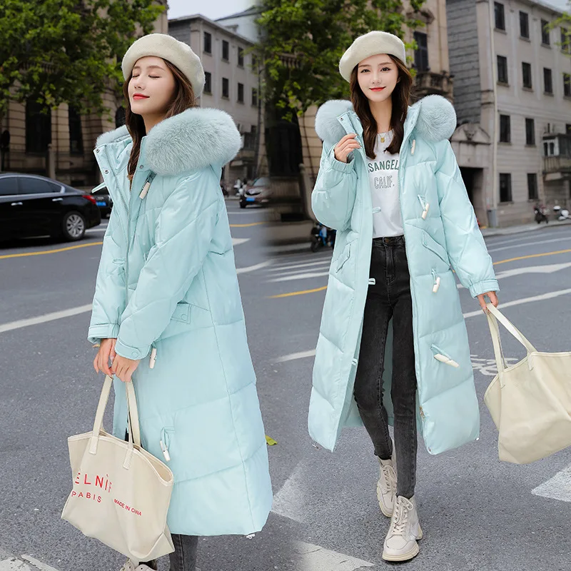 

2022 New Winter Jacket Women Parkas Hooded Casual Overcoat Female Jacket Long Cotton Padded Parka Coats Female Clothes Outwear