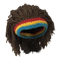 fashion wig woolen cap reggae dreadlocks european and american warm knitted hat wig hat eccentric personality cap