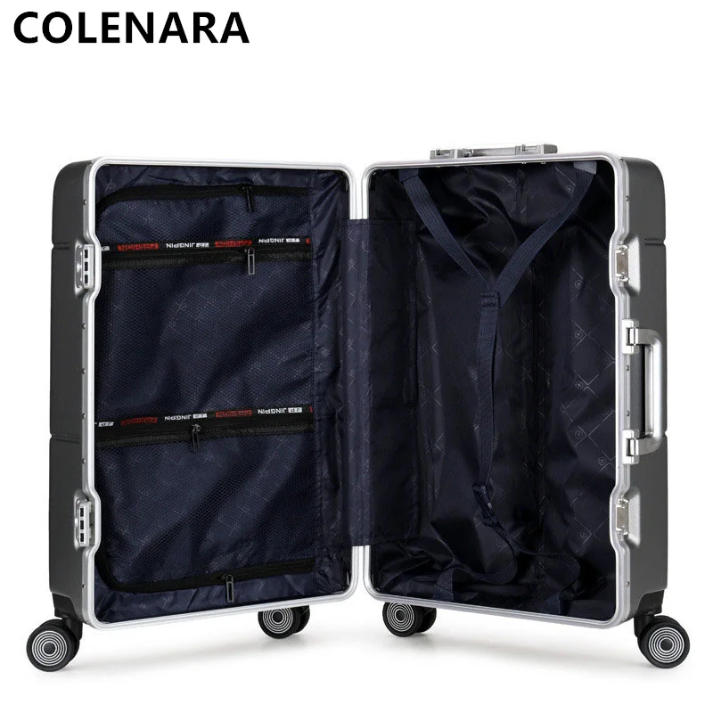 COLENARA High-quality Suitcase Strong and Durable Thick Trolley Case Multifunctional Boarding Box with Wheels Rolling Luggage