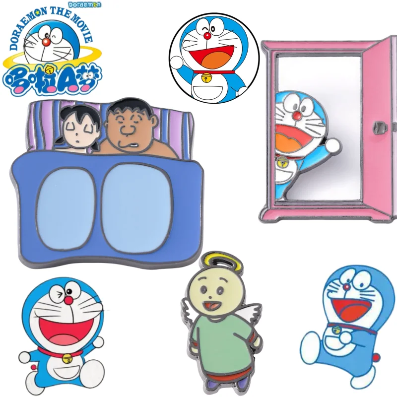Брошь Doraemon Sue and Sneech личность забавный мультфильм милый детский металлический
