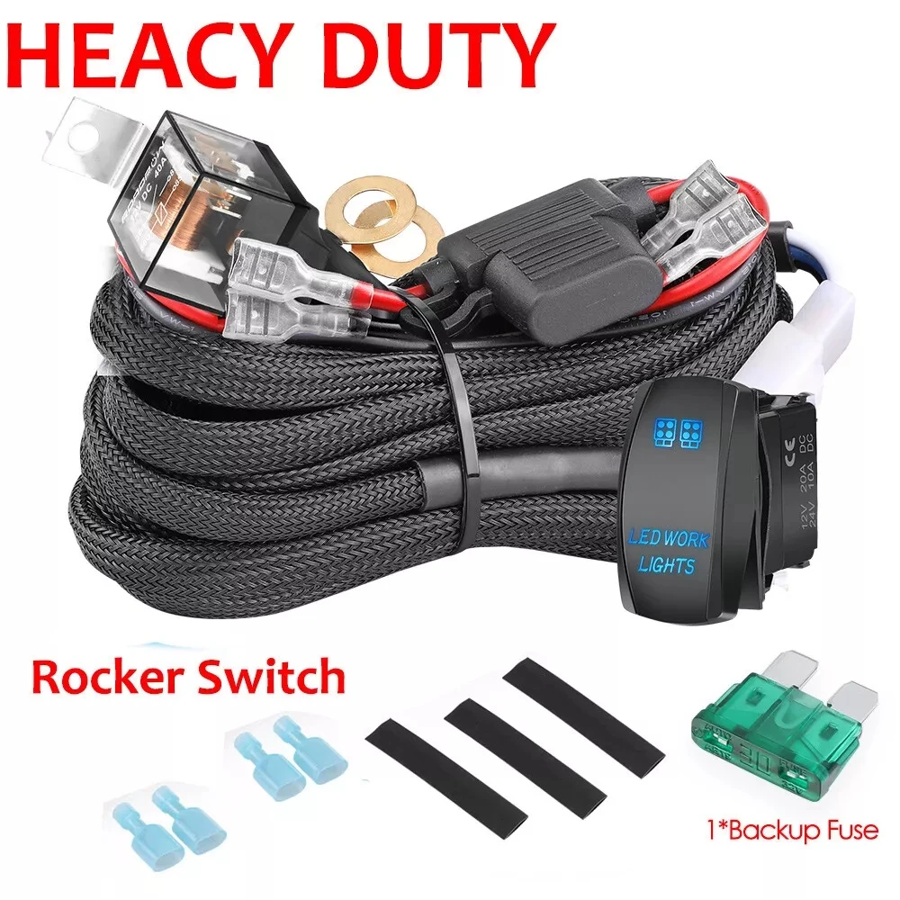 

12 В 40 А светодиодная рабочая световая панель, реле противотуманной фары, OEM, кулисный переключатель включения/выключения, жгут проводов для автомобиля, грузовика, светодиодные прожекторы, лампа дальнего света