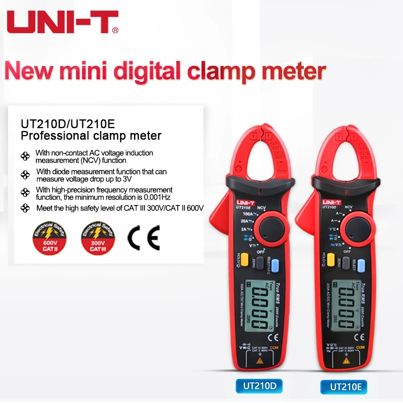UNI-T Digital Clamp Meter 100A AC DC Current  Ammeter True RMS Pliers Multimeter Resistance Frequency Capacistance Tester