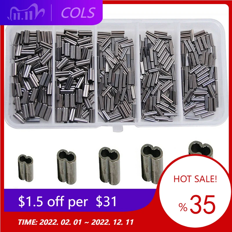 

300pcs/Lot Round Copper Fishing Line Aluminum Crimp Sleeve Copper Tube 0.8-1.8mm Sea Fishing Accessories Line Tube