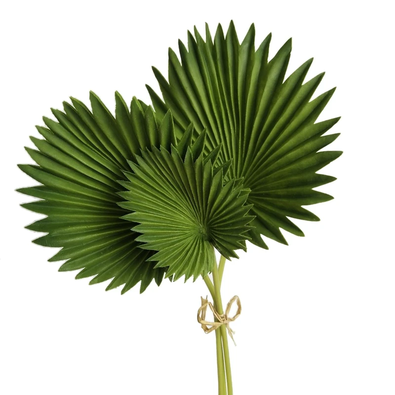 

Искусственные Пальмовые Листья 3 шт., Букет зеленых пластиковых искусственных растений, имитация листьев, цветочная композиция, украшение для дома