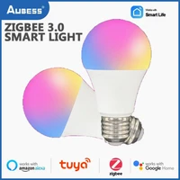 tuya zigbee 3 0 smart home e27 led bulb light app remote control lamp rgb smart life smartthings dropshipping automation modules