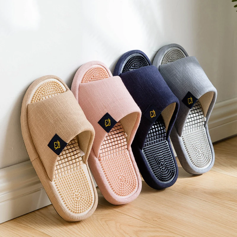 

Men Massage Slippers Women Spring/Summer Slippers Couples Comfortable Slippers Home Bedroom Slippers Floor Flats Men's Flip Flop