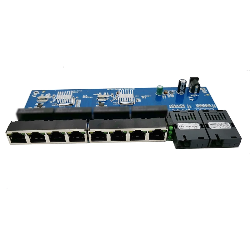 Gigabit Ethernet switch Fiber Optical Media Converter PCBA 8 RJ45 UTP and 2 SC fiber Port 10/100/1000M Board PCB 10 pieces enlarge