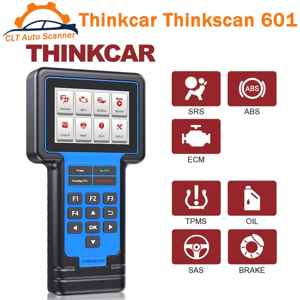 

Thinkcar THINKSCAN 601 OBD2 Scanner Engine ABS SRS System Diagnostic Tool Support Full OBD Function With Oil EPB SAS TPMS Reset