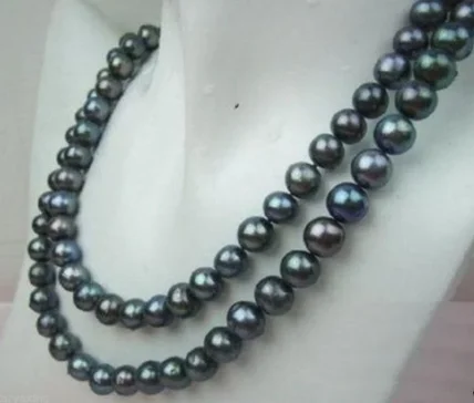 

Бесплатная доставка, ожерелье из натурального таитянского черного жемчуга AA + 8-9 мм, 33 дюйма
