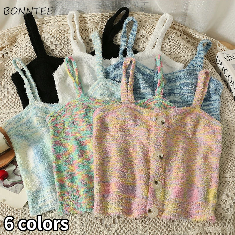 Женский трикотажный кроп-топ на пуговицах, в стиле ольччан