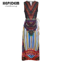 hepidem clothing summer fashion runway chiffon long dresses womens long sleeve elegant floral print party holidays dress 70042