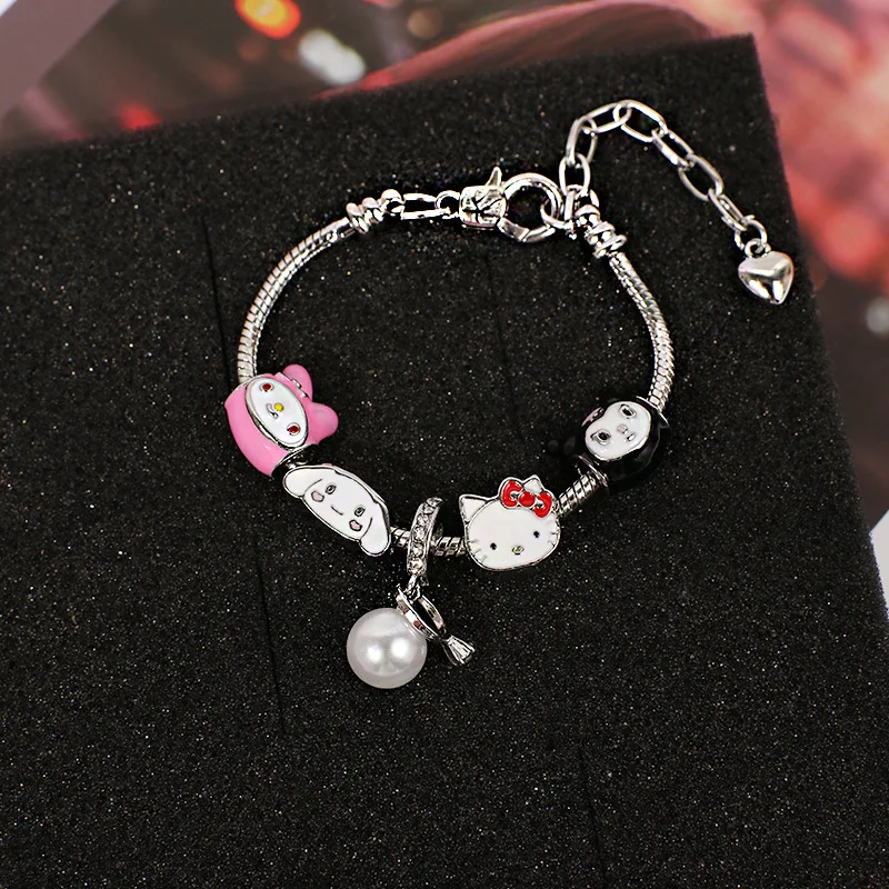 

Новый 3D модный кавайный Sanrioed аниме мультфильм серия Kuromi Melody Kt Cat Cinnamorol браслет ювелирные изделия милые девушки праздничный подарок