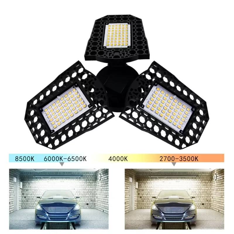 

LED Lamp E27 Bulb 40/60/80W Garage Light 110V 220V Energy Saving Deform Light For Workshop Warehouse Basement Factory Gym