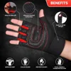 Workout Gloves for Men Women Weight Lifting Half Finger Glove with Wrist Wrap for Gym Sport Training Bicycle Motorcyclist Glove 5