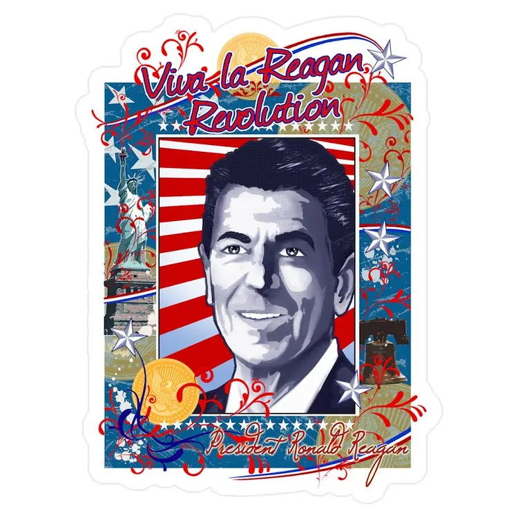 

REAGAN Revolution маленькая вырезанная наклейка для ноутбука забавная машина милый мультяшный модный чемодан для общественных мест