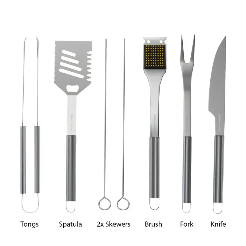 

Grill Tool Set- Stainless Steel Barbecue Grilling Accessories Aluminum Storage Case, Includes Spatula, Tongs, Basting Brush By