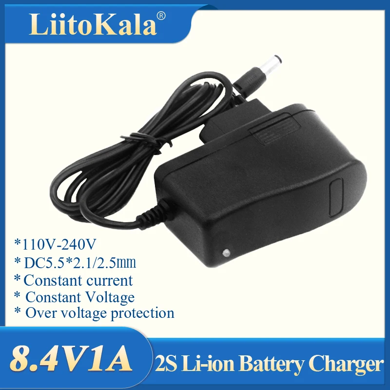

LiitoKala Bicycle Light Battery Power Charger 8.4V 1A Bicycle Light Charging Adapter for HeadLight T6 Bike Front Light LED